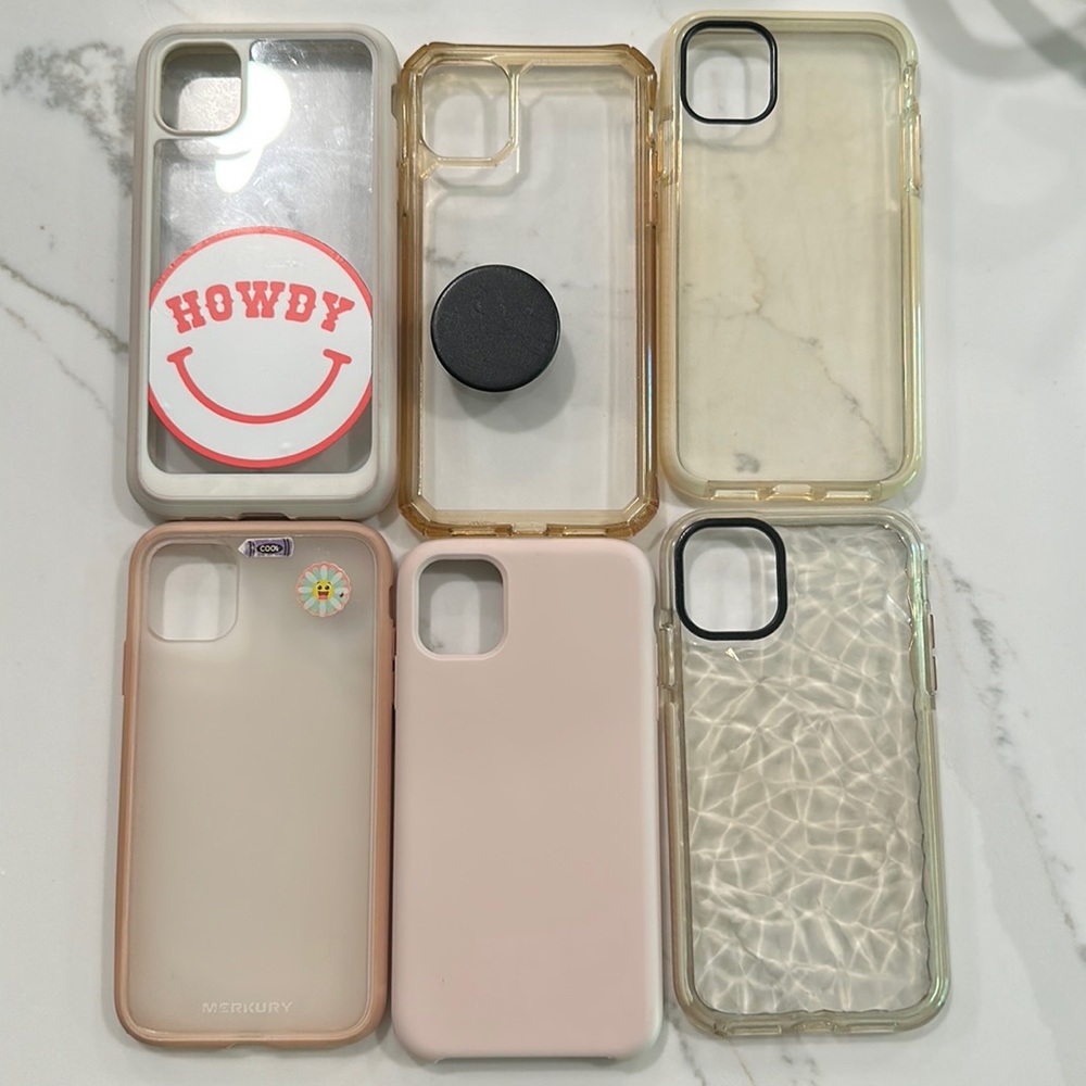 iPhone 13 cases! 6 total cases for iPhone 13 clear white pink gray